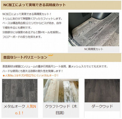 ハイエース 200系用 縞鋼板柄ダークシルバー2分割フロアーボード