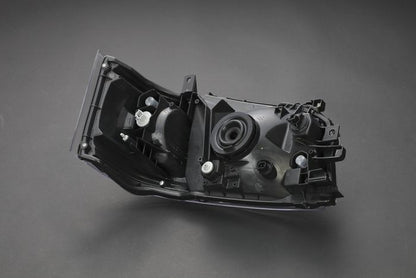 ハイエース 200系用 DEPOデポ製ヘッドライトAssy【艶消BK】1/2型専用 純正ﾚﾍﾞﾗｲｻﾞｰ移植ﾓﾃﾞﾙ
