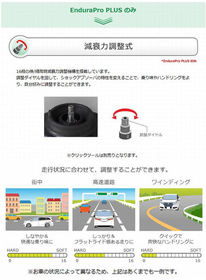 ジムニー用 TEIN EnduraPro PLUS エンデュラプロプラスショックアブソーバー(減衰力調整式)