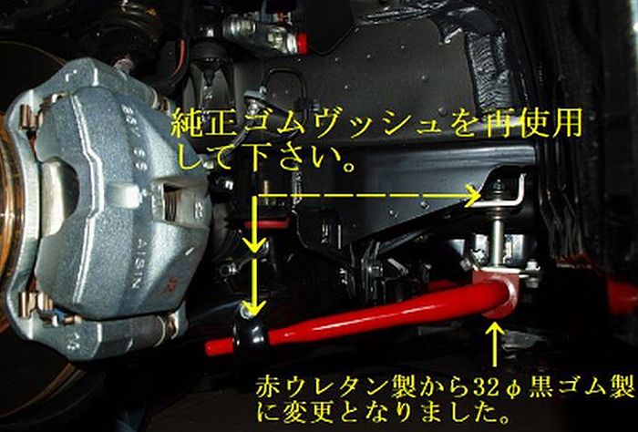 ハイエース 200系用 4WD用Rim強化スタビライザー補修ラバーブッシュセット